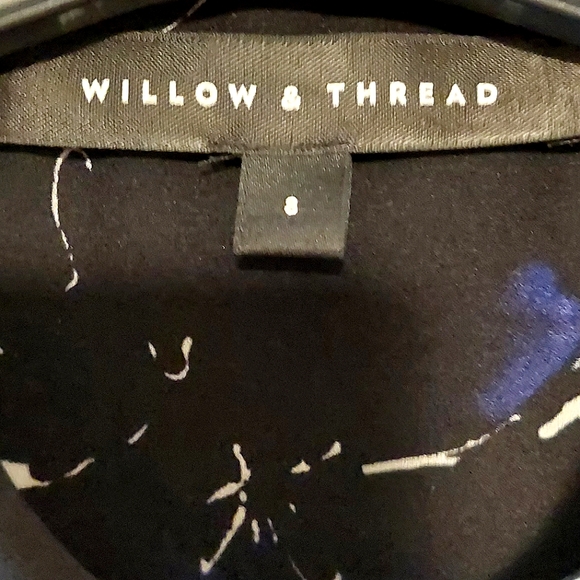 Reitman's Willow & Thread Women's Button-Down Tie Front Blouse Dress EUC Size 8 - Picture 9 of 13